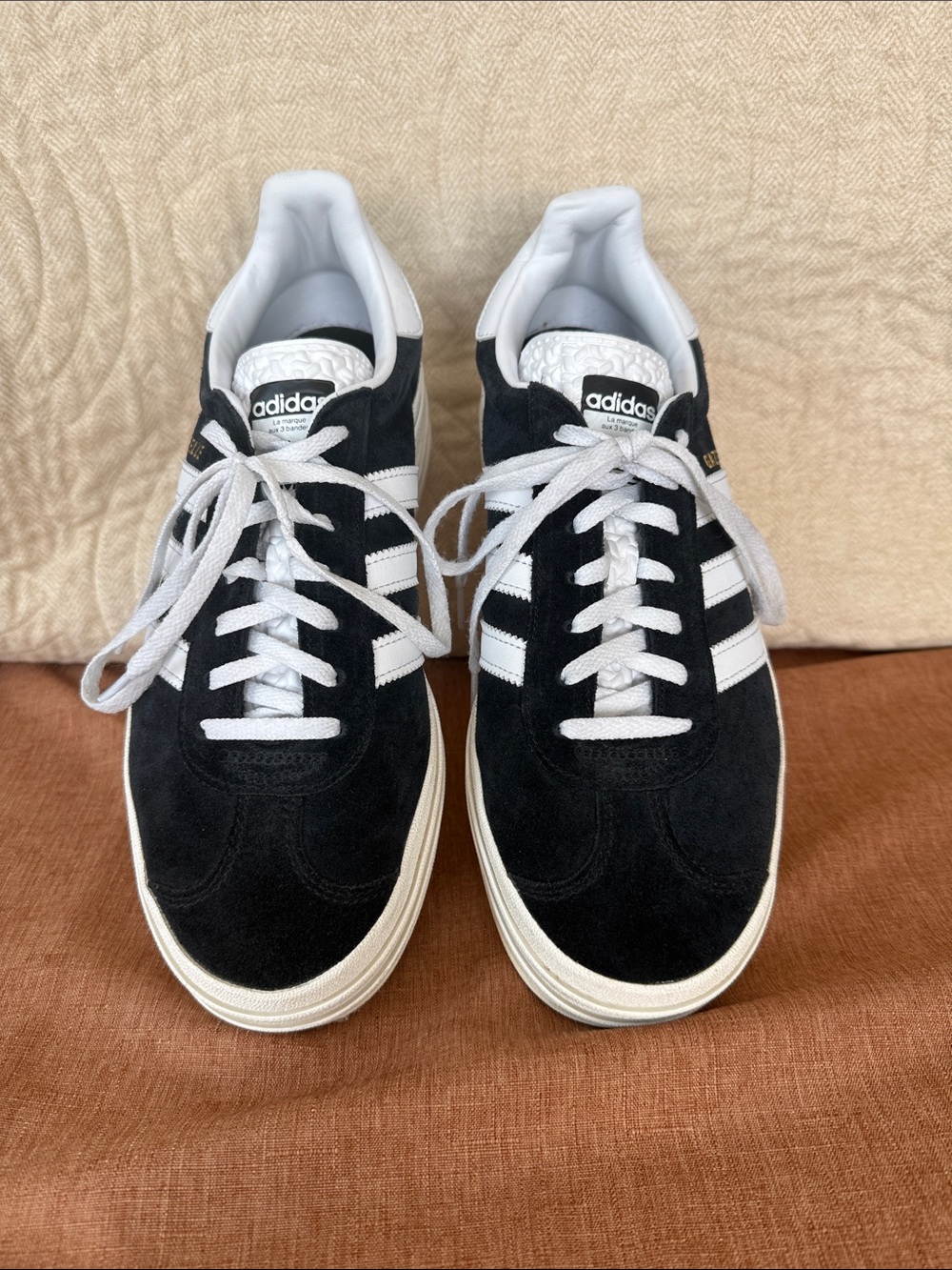 adidas Platform Black and White Suede Womens Sneakers